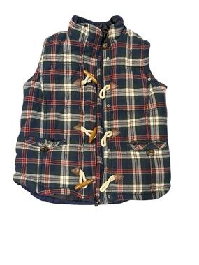 TIMEOUT LOS ANGELES Quilted Vest Women Plaid Outdoors Hiking Y2K size M